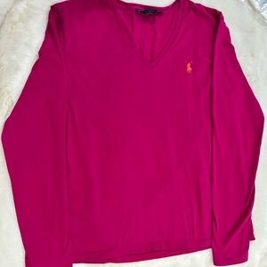 Ralph Lauren Sport Fuchsia V-Neck Top